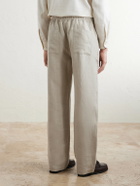 Saman Amel - Straight-Leg Linen Trousers - Neutrals