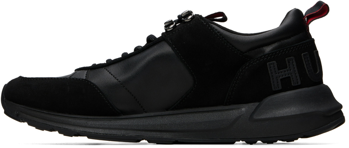 Hugo Black Logo Suede Sneakers