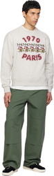 Kenzo Gray Kenzo Paris 'KENZO Wild Tiger' Embroidered Sweatshirt