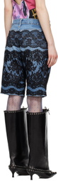 ALL-IN Blue Overlay Denim Shorts