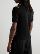AMIRI - Jacquard-Knit Wool Polo Shirt - Black