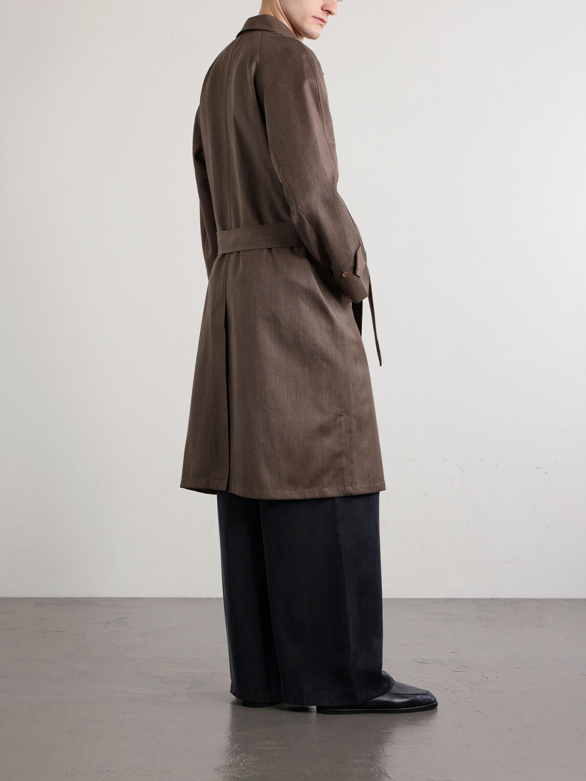 De Bonne Facture - Grandad Double-Breasted Wool and Cotton-Blend Coat - Brown