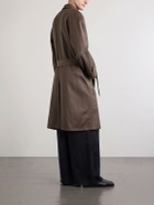 De Bonne Facture - Grandad Double-Breasted Wool and Cotton-Blend Coat - Brown