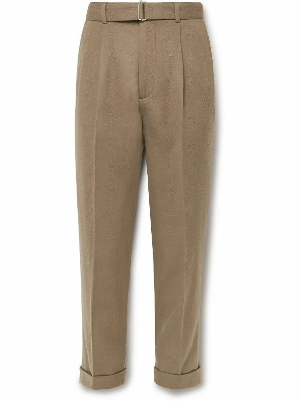 Photo: Officine Générale - Hugo Tapered Belted Cotton-Blend Corduroy Suit Trousers - Brown