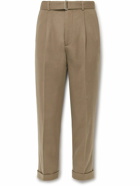 Officine Générale - Hugo Tapered Belted Cotton-Blend Corduroy Suit Trousers - Brown