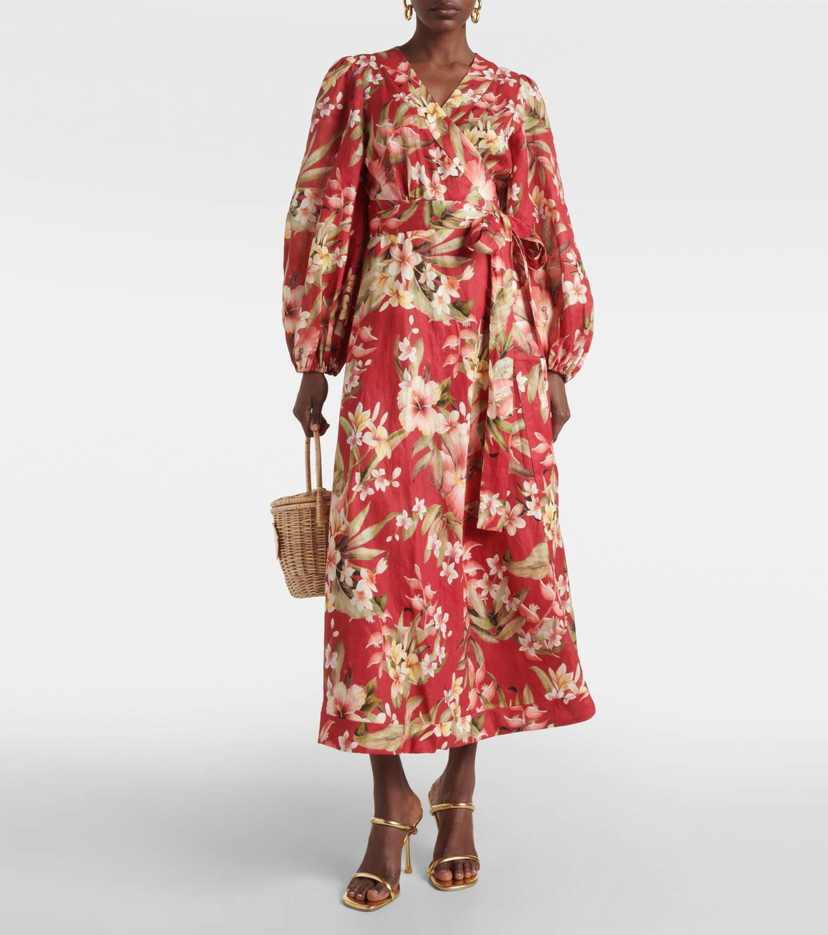 zimmermann lexi belted floral linen maxi dress Zimmermann Lexi floral linen wrap dress Zimmermann