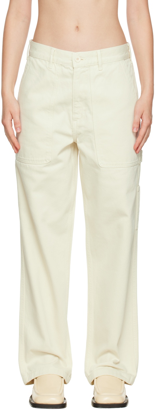 Photo: Palmes Off-White Broom Trousers