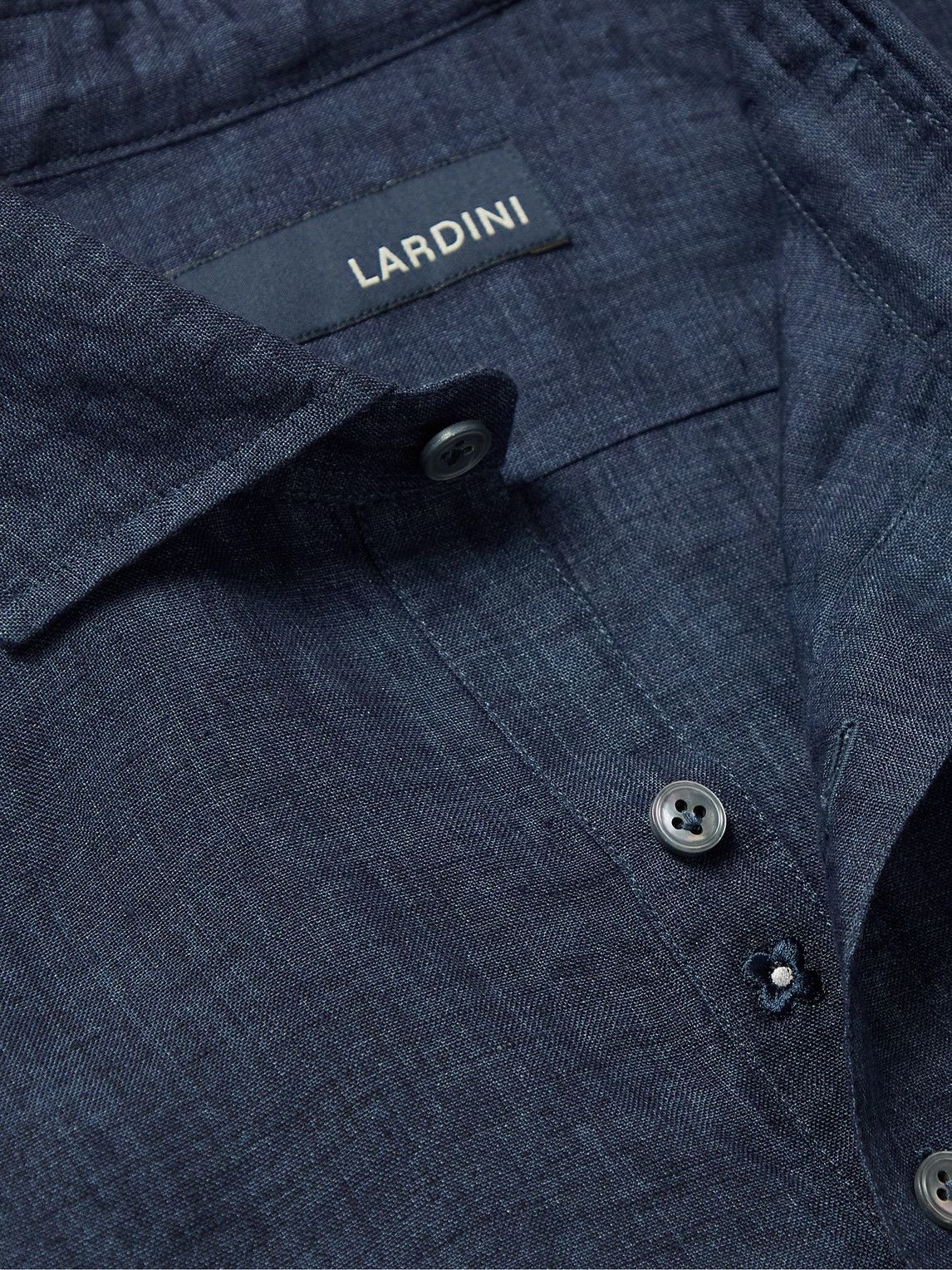 Lardini - Linen Half-Placket Shirt - Blue Lardini