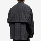 Balenciaga Men's Detachable Flannel Shirt in Grey/Khaki Overdyed