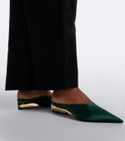 Alaïa Invisible satin wedge mules