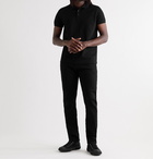 SAINT LAURENT - Slim-Fit Logo-Embroidered Cotton-Piqué Polo Shirt - Black