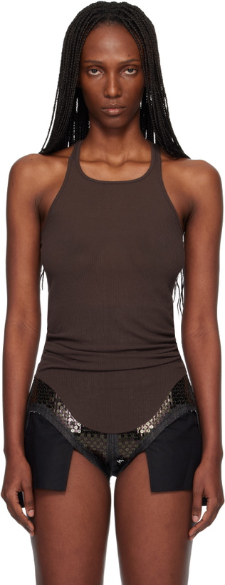 Photo: Rick Owens Brown Temple Basic Rib Tank Top