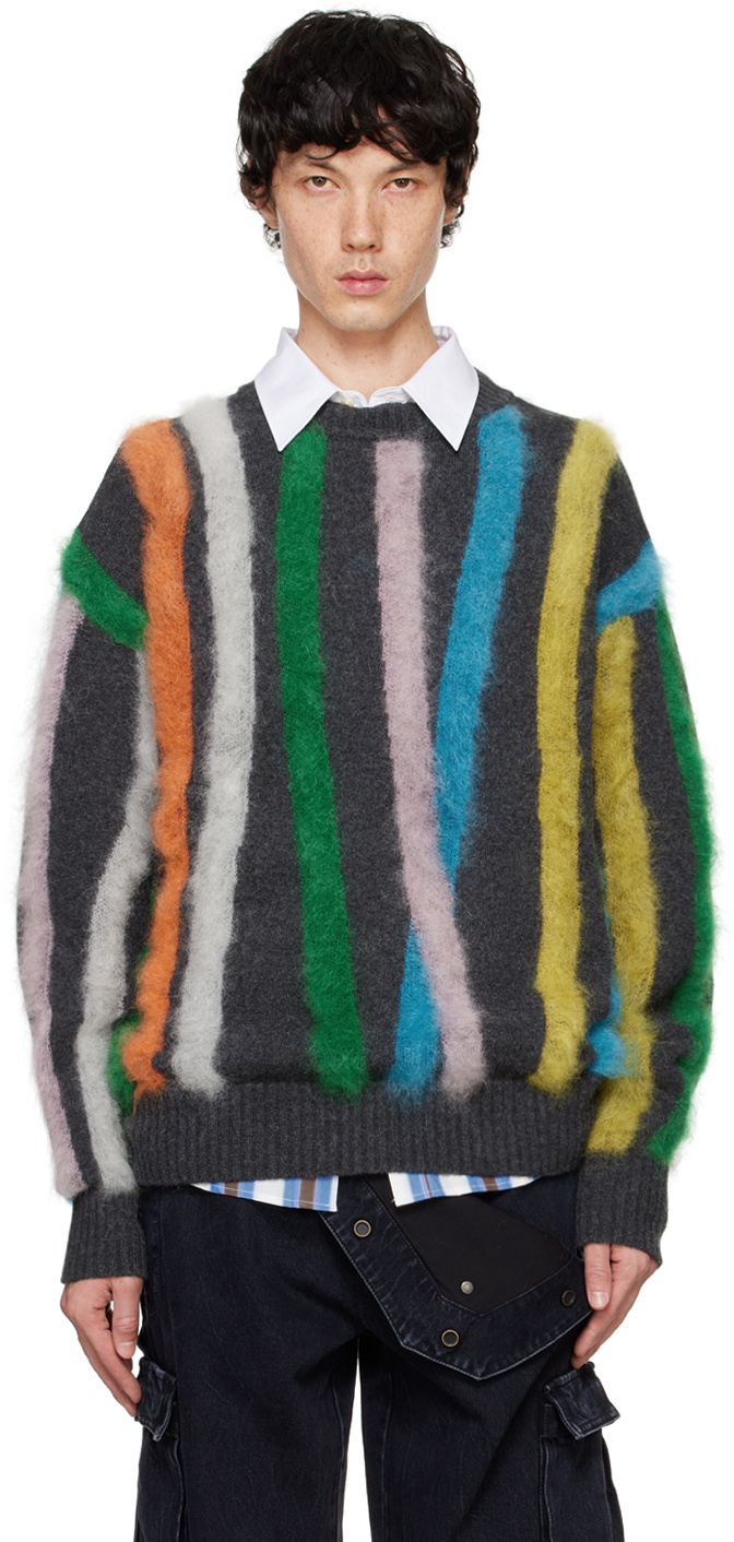 le PÈRE Gray Tyndell Stripe Sweater