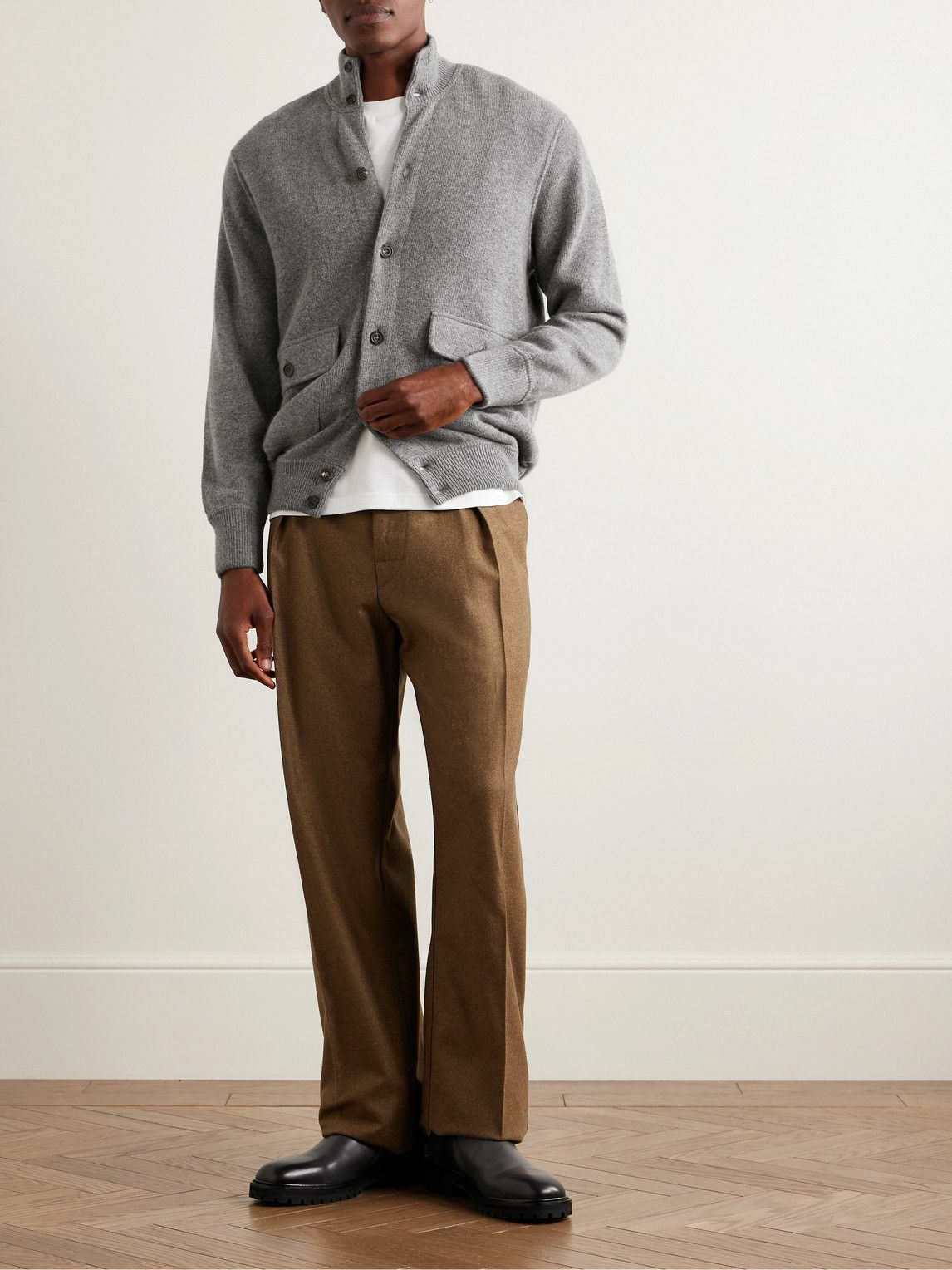 Richard James - Wool and Cashmere-Blend Cardigan - Gray