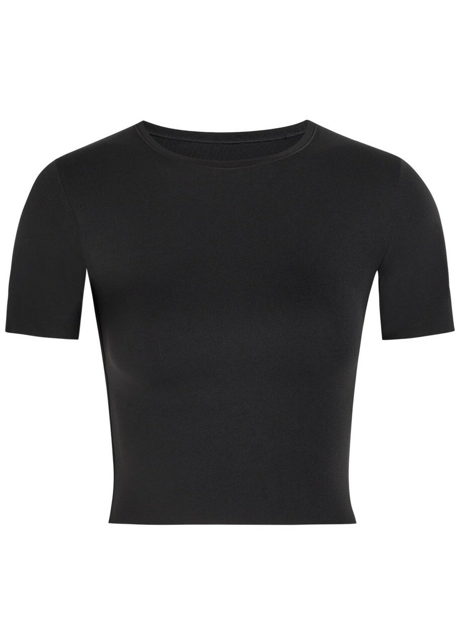 Nike Zenvy Infinasoft Jersey Cropped T-shirt Black Grey