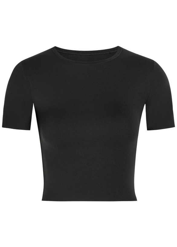 Photo: Nike Zenvy Infinasoft Jersey Cropped T-shirt Black Grey