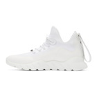 Fendi White Tech Knit High-Top Sneakers