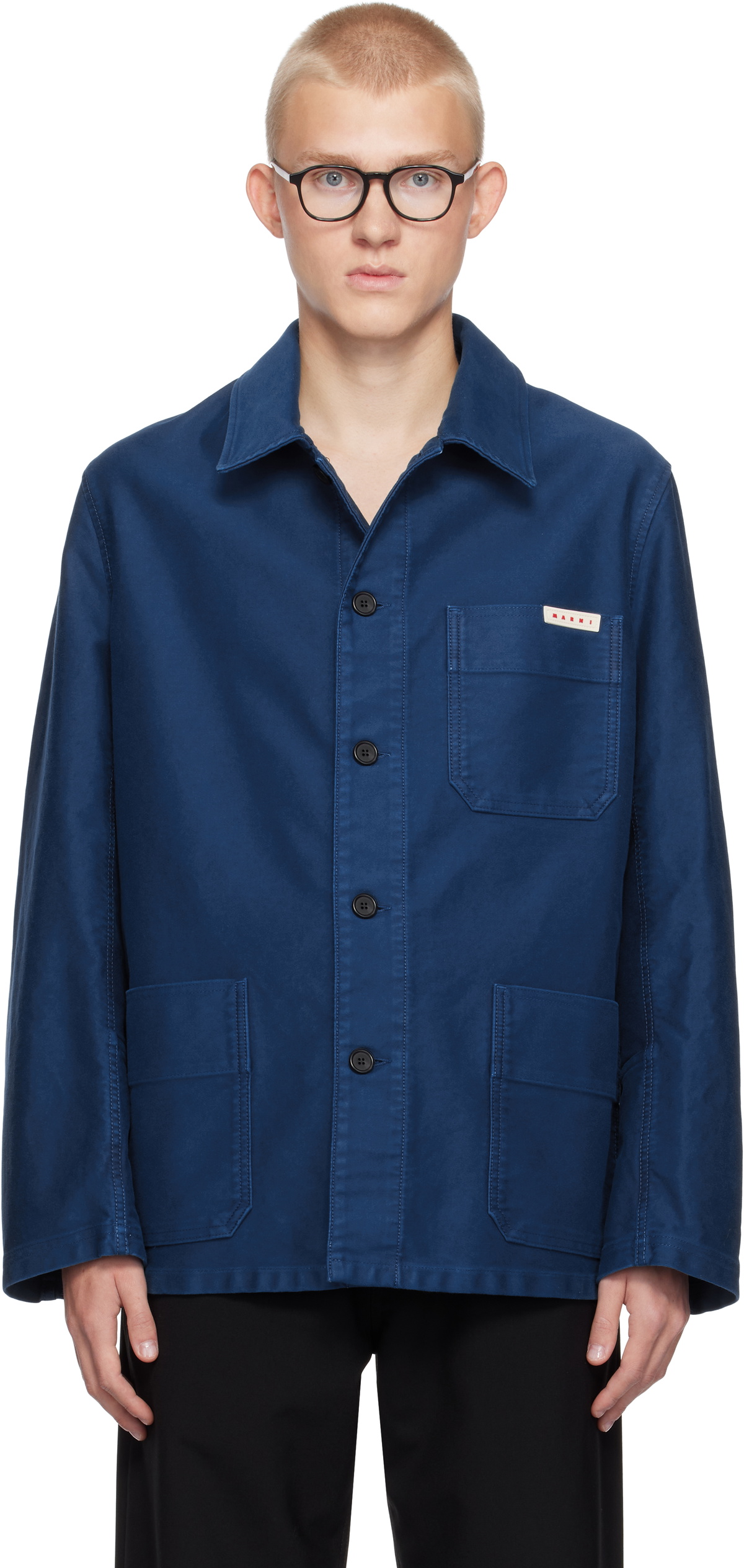 Marni Blue Workwear Jacket Marni