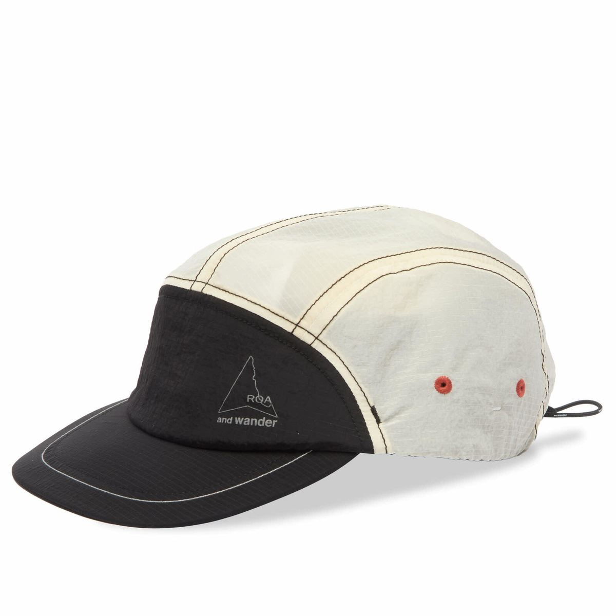and wander Men's x ROA Ripstop Wind Cap in Off White 