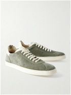Officine Creative - Karma Leather-Trimmed Suede Sneakers - Green
