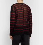 Isabel Benenato - Oversized Distressed Striped Linen Sweater - Multi