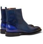 Santoni - Dégradé Polished-Leather Chelsea Boots - Blue