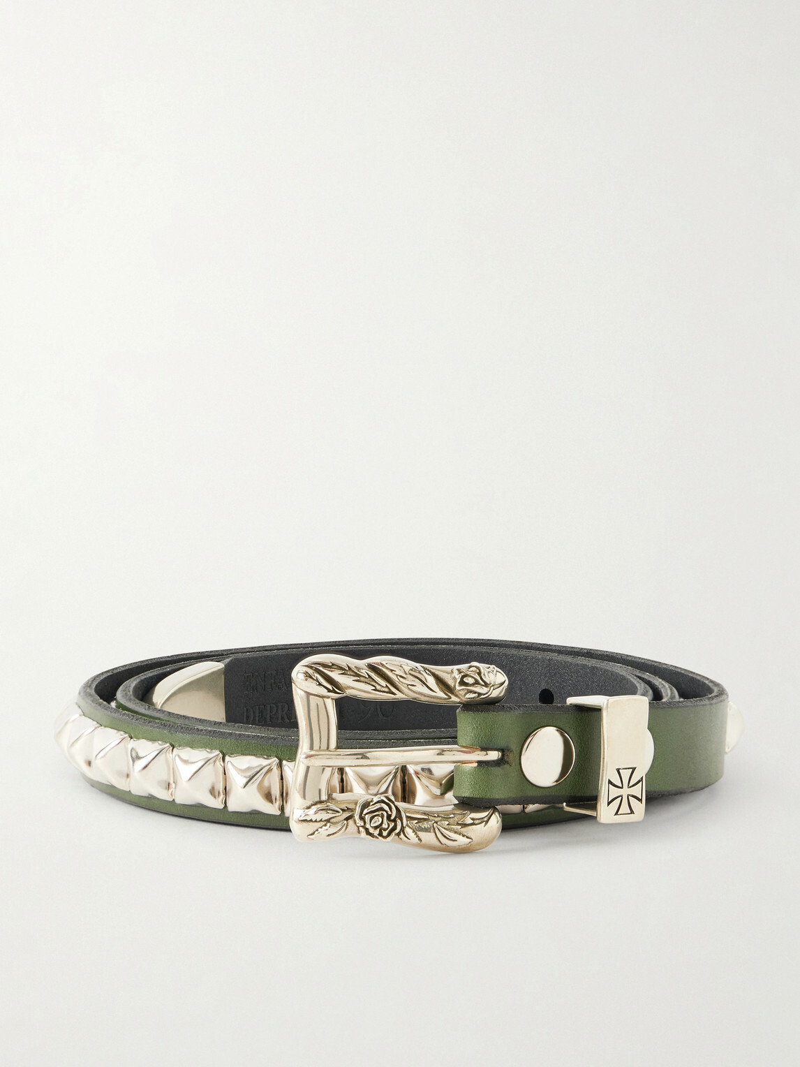 Enfants Riches Déprimés - Classique 2cm Studded Leather Belt - Green