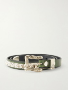 Enfants Riches Déprimés - Classique 2cm Studded Leather Belt - Green