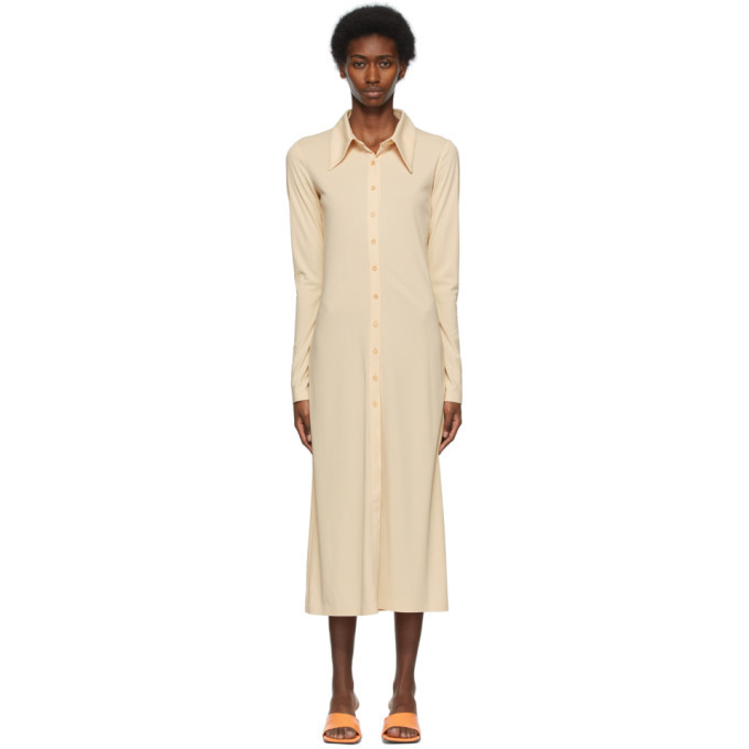 LOW CLASSIC Off-White Jersey Shirt Dress Low Classic