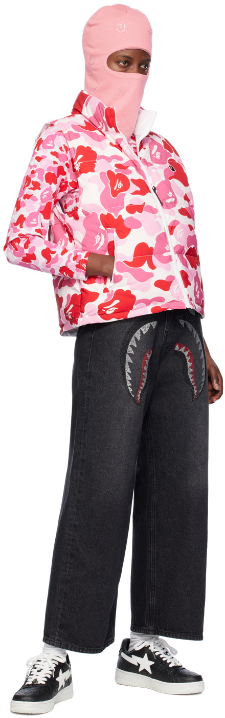BAPE Pink ABC Camo Reversible Down Vest A Bathing Ape