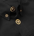 Versace - Button-Down Collar Stretch-Cotton Gabardine Overshirt - Black