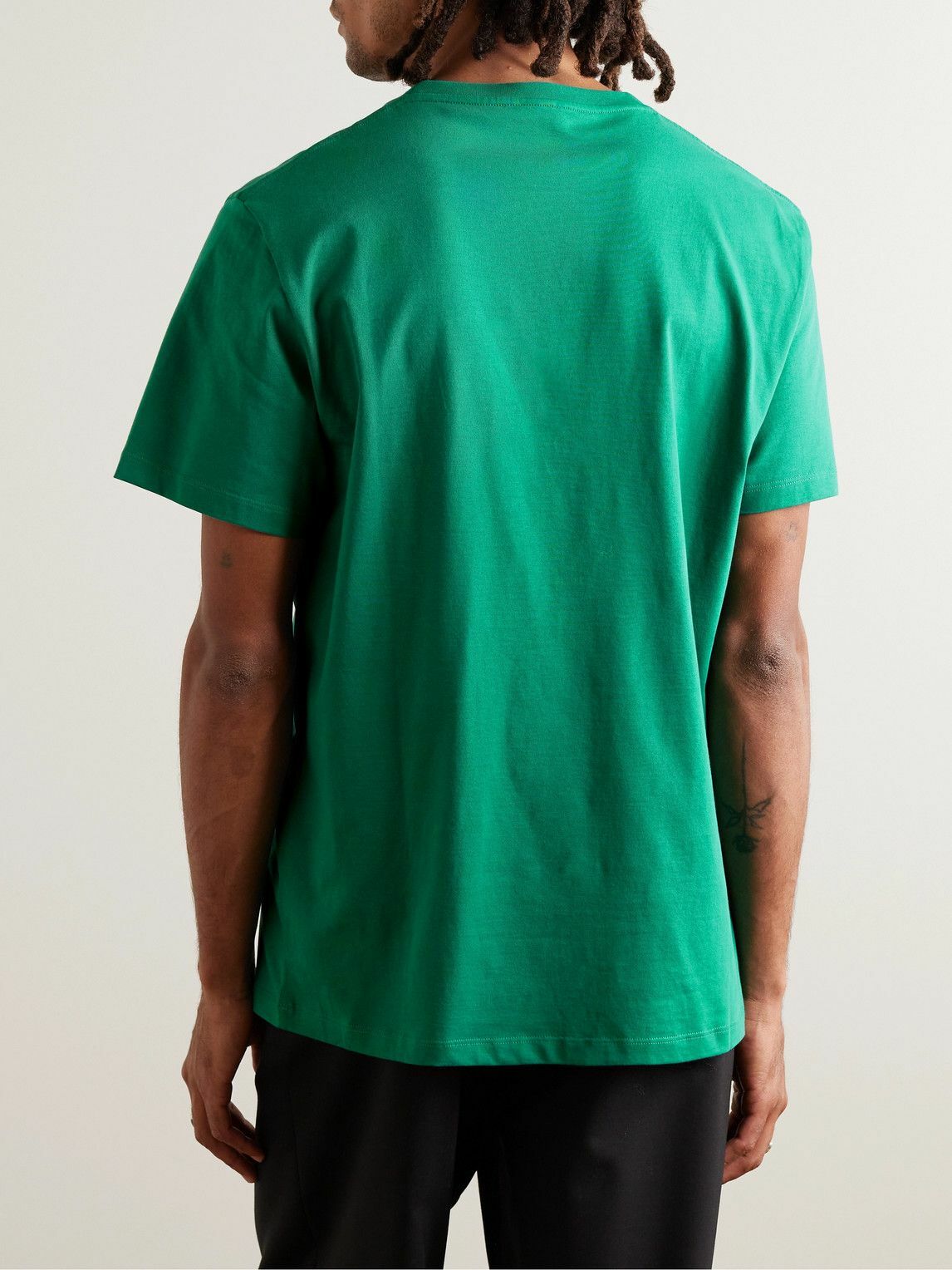 25SS new/LOEWE ロゴコットンジャージーTシャツ T-Shirt Green LOEWE - Logo-Embroidered Cotton-Jersey T-Shirt - Green Loewe