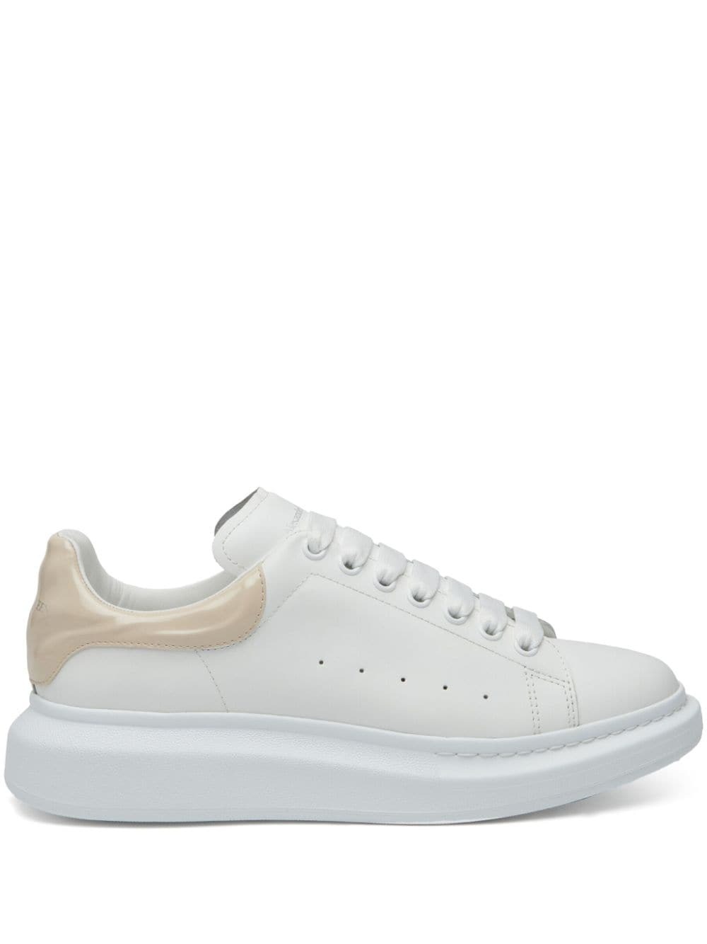 Alexander McQueen Men's Mock Croc Heel Tab Wedge Sole Sneakers in  White/Lust Red Alexander McQueen