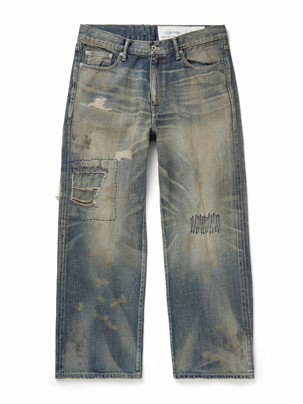Photo: Neighborhood - Savage Wide-Leg Distressed Selvedge Jeans - Blue