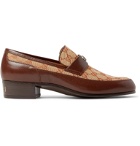 Gucci - Printed Monogrammed Coated-Canvas and Leather Loafers - Brown