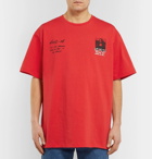 Off-White - Oversized Printed Cotton-Jersey T-Shirt - Men - Red