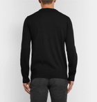 Givenchy - Slim-Fit Logo-Embroidered Wool Sweater - Black