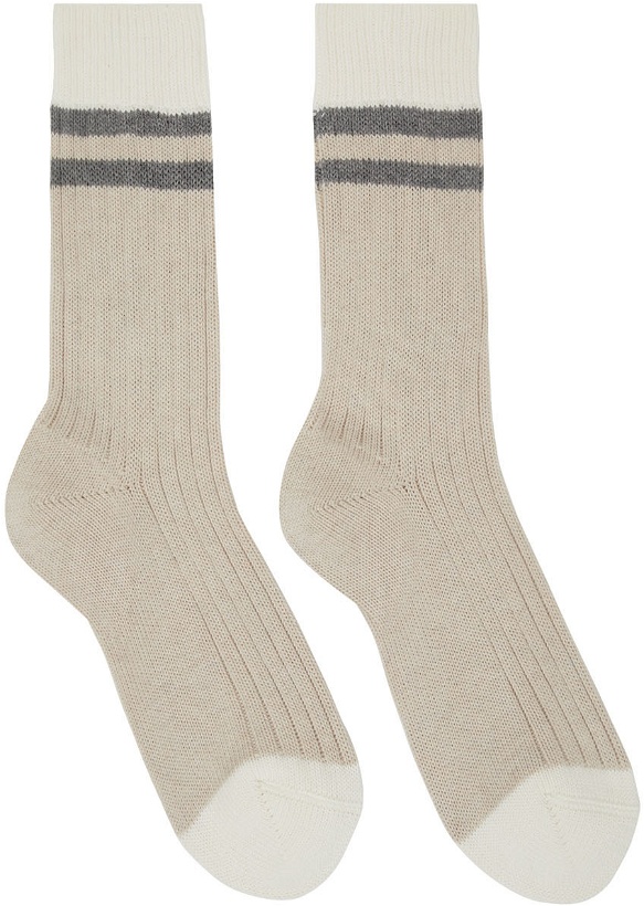 Photo: Brunello Cucinelli Beige Cotton Socks