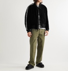 Engineered Garments - Oversized Webbing-Trimmed Velvet Bomber Jacket - Black