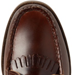 Yuketen - Leather Kiltie Derby Shoes - Dark brown