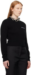 Palm Angels Black Embroidered Sweater