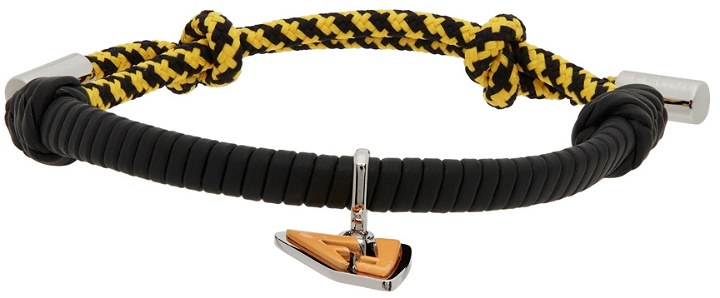 Photo: Fendi Black & Yellow 'Forever Fendi' Charm Bracelet