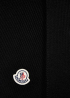 Moncler Logo Ribbed Wool Scarf - Black - One Size