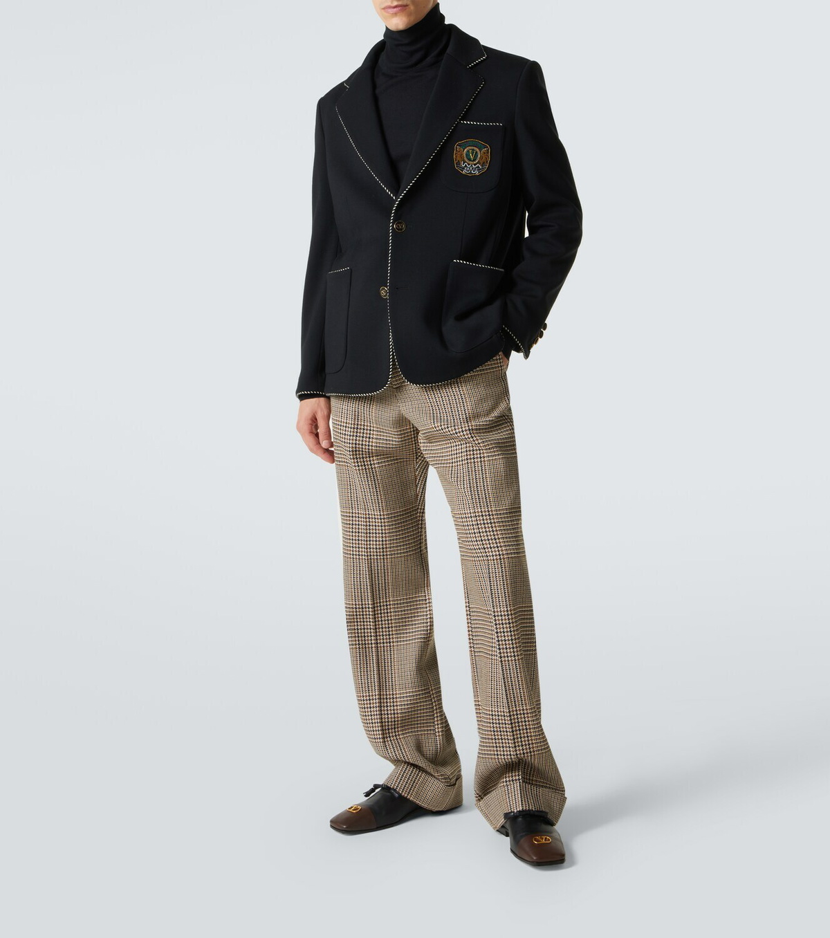 Valentino Embroidered virgin wool blazer