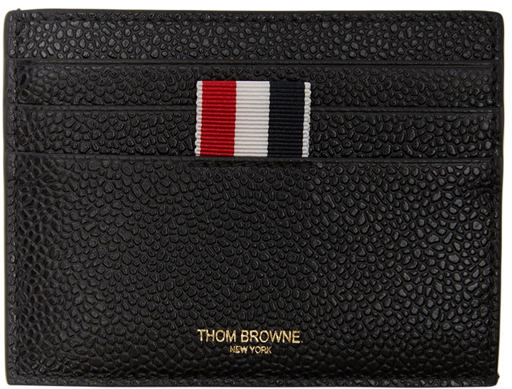 Photo: Thom Browne Black Leather 4-Bar Card Holder