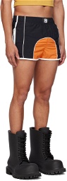 BARRAGÁN Black & Orange Paneled Shorts