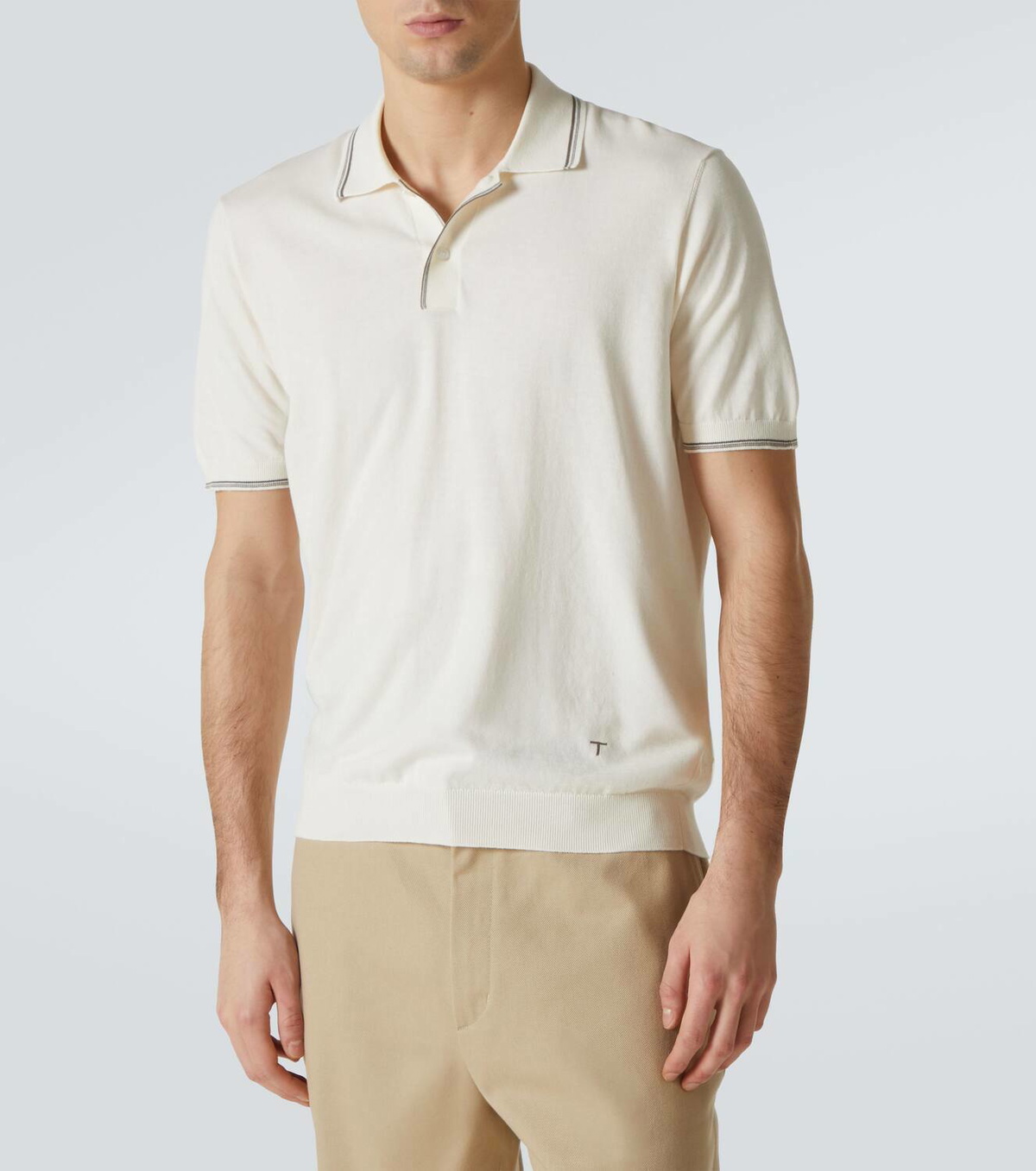 Tod's Ribbed-knit cotton polo shirt
