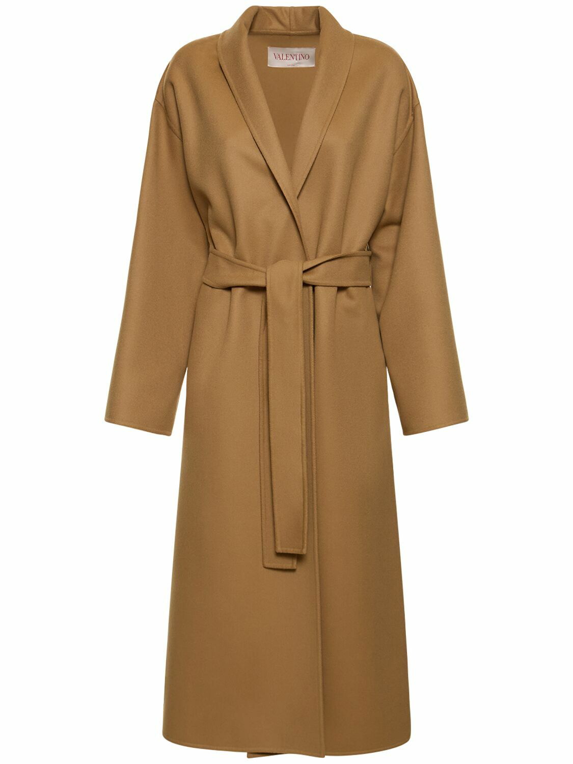 VALENTINO - Wool Compact Belted Long Coat Valentino