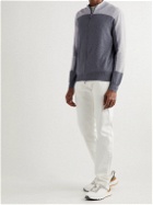 Kiton - Two-Tone Cotton Zip-Up Sweatshirt - Gray