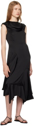 J.Kim Black Basque Vaza Midi Dress